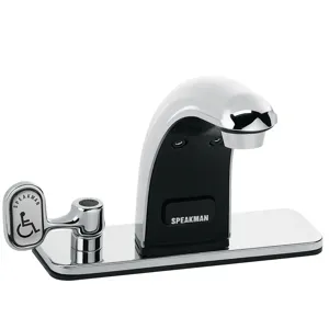 SPEAKMAN S-8817-CA-E Faucet, Powered Sensor, With 4 Inch Deck Plate, Manual Override | CE2AVU