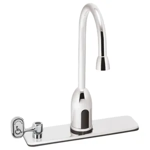 SPEAKMAN S-9128-CA-E Faucet, Battery Powered Sensor, With 8 Inch Deck Plate | CE2AWK