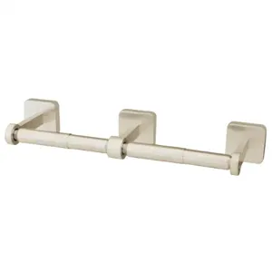 SPEAKMAN SA-2410-BN Toilet Paper Holder, Horizontal Double Roll, Triple Post Holder, Metal, Brushed | CE2ABG 455D72