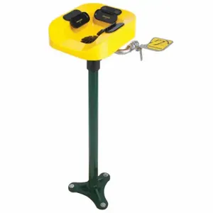 SPEAKMAN SE-1100 Eye & Facewash Station, Pedestal Mount, Plastic, Yellow | AJ8CPB