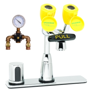SPEAKMAN SEF-1822-8-TW Eyewash Faucet, AC Operated Sensor, 8 Inch, With Under Counter Mixing Valve And Eyewash TMV | CE2BPU