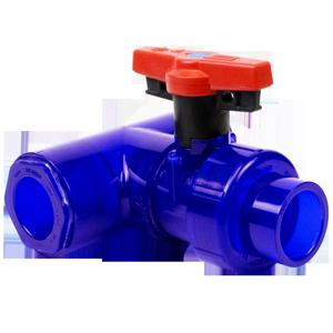 SPEARS VALVES 182901-338BL Ball Valve, Tee Style, Socket/FPT, EPDM, 3 x 2 Size, PVC | BY6YPX