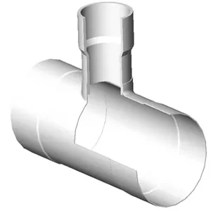 SPEARS VALVES 280-102508 Reducer Tee, Socket, Low Head, PIP x IPS, 10 x 2 Size, PVC | BU7RPN