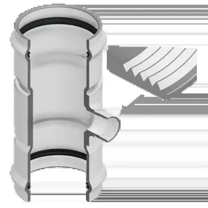 SPEARS VALVES 300-202445 Reducer Tee, Gasket x Gasket x FPT, 100 PSI, PIP, 10 x 4 Size, PVC | BU6DHF