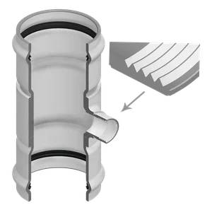 SPEARS VALVES 340-102442 Reducer Tee, Gasket x Gasket x FPT, Class 160, 10 x 2 Size, PVC | BU6HGC