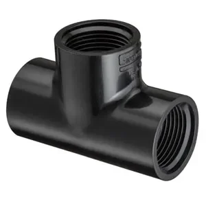 SPEARS VALVES 405-015B Tee, FPT, Schedule 40, 1-1/2 Size, PVC, Black | BU6PKF