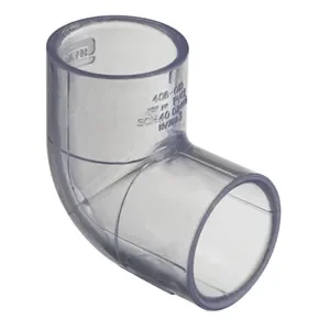 SPEARS VALVES 406-040L Elbow, 90 Deg., Socket, Schedule 40, 4 Size, PVC, Clear | BU6PNQ