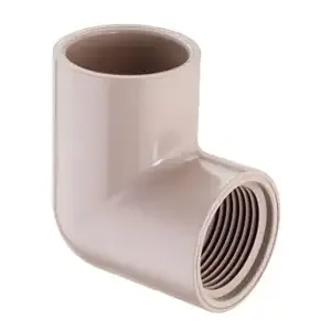 SPEARS VALVES 407-005UVBC Elbow, 90 Deg., Socket x FPT, Schedule 40, 1/2 Size, PVC, UV Resistant | BU6PUF