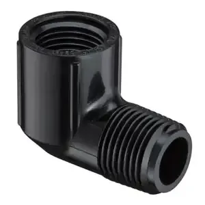 SPEARS VALVES 412-005B 90 Deg. Street Elbow, MPT x FPT, 1/2 Size, PVC, Black | BU7KWF