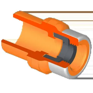 SPEARS VALVES 4278-130GSR Gasket Seal Spring Head Adapter, Spigot x Slip NPSC, 1 x 1/2 Size, CPVC | BU6RMF