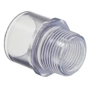 SPEARS VALVES 436-003L Male Adapter, MPT x Socket, 3/8 Size, PVC, Clear | BU6UGV