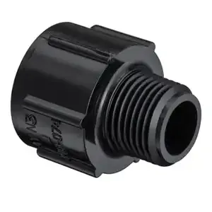 SPEARS VALVES 446-074BBC IPT Adapter, MPT x FPT, Black, 1/2 x 3/4 Size, PVC | BU6VYY