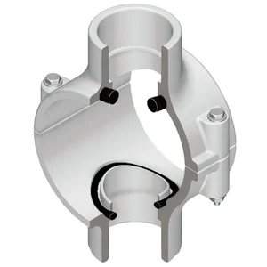 SPEARS VALVES 468SE-333 Clamp Saddle, Double Outlet, Socket, EPDM, SS Bolt, 3 x 1/2 Size, PVC | BU6XJM