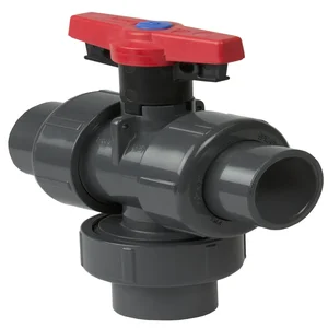 SPEARS VALVES 4728L2-012 Industrial Vertical 3 Way Ball Valve, Double L Port, EPDM, 30mm Size, JIS, PVC | CA6JVK