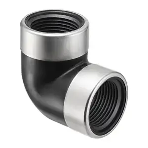 SPEARS VALVES 4808-010BSR 90 Deg. Elbow, With SS Ring, FPT x FPT, 1 Size, Polypropylene | BU6YAA