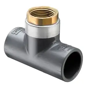 SPEARS VALVES 802-005BR Transition Tee, Socket x FPT, Schedule 80, 1/2 Size, PVC | AC8XAP 3EKT6