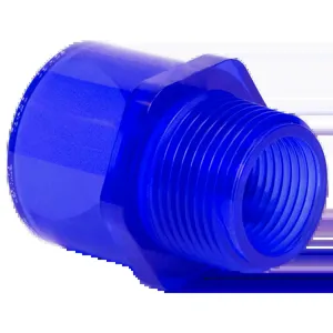 SPEARS VALVES 836-040BL Low Extractable Male Adapter, MPT x Socket, Schedule 80, 4 Inch Size, PVC, Blue | BU7DKU