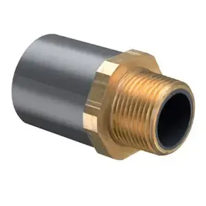 SPEARS VALVES 836-007BR Male Adapter, Brass MPT x Socket, 3/4 Inch Size, PVC | BU7NGR