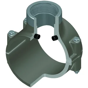 SPEARS VALVES 867S-524SR Special Reinforced Clamp-On Saddle, EPDM, SS, 6 x 3/4 Inch Size, PVC | BU7FLE