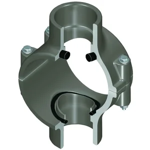 SPEARS VALVES 868V-251 Clamp-On Saddle, Socket Double Outlet, FKM, Zinc, 2 x 1-1/2 Inch Size, PVC | BU7GGK