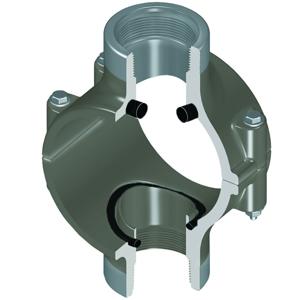 SPEARS VALVES 869S-249SR Special Reinforced Clamp-On Saddle, Double Outlet, EPDM, SS, 2 x 1 Inch Size, PVC | BU7GNK