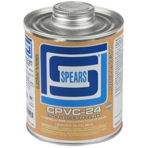SPEARS VALVES CPVC24G-010 Cement, Heavy Body, Gray, 1/2 Pint, CPVC | BY3CXY