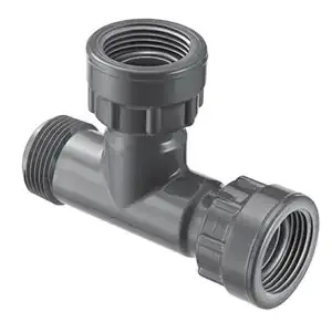 SPEARS VALVES MA0101-010BT Manifold Tee, Swivel x MBSP x Swivel, 1 Size, PVC | BU7ZAL