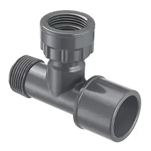 SPEARS VALVES MA0109-010BT Manifold Tee, Socket x MBSP x Swivel, 1 Size, PVC | BU7ZAZ