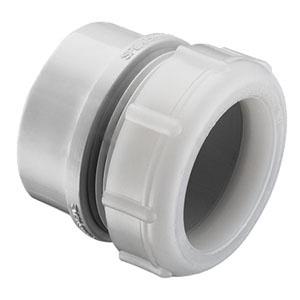 SPEARS VALVES P103P-020 Drain Waste Vent Male Trap Adapter, With Nut, Spigot x Slip, 2 Size, PVC | BU7NYG