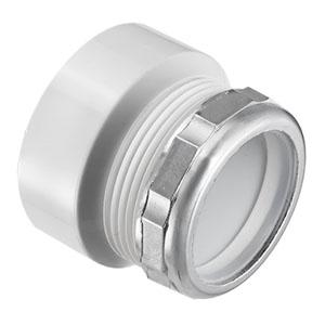 SPEARS VALVES P104X-212BC Drain Waste Vent Female Trap Adapter, With Chrome Nut, 1-1/2 x 1-1/4 Size, PVC | BU7ZPH