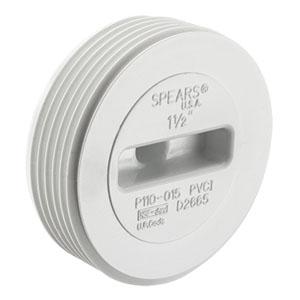 SPEARS VALVES P110-030 Drain Waste Vent Flush Cleanout Plug, MPT, 3 Size, PVC | BU7LKF