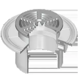 SPEARS VALVES P1700-030S Floor Drain, SS Adjustable Top, Round Grate, 3 x 7 Size, PVC | BU7ZUT