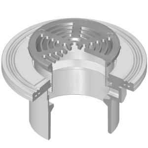SPEARS VALVES P180M-030S Floor Drain, SS Adjustable Top, Round Grate, With Collar, 3 x 8 Size, PVC | BU7ZWX