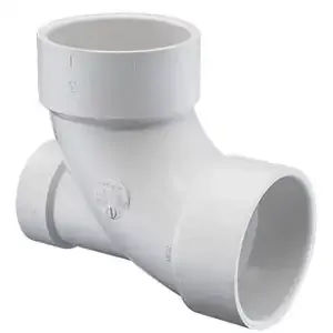 SPEARS VALVES P303-420 Drain Waste Vent, 1/4 Bend, Low Hub Inlet, Hub x Hub x Hub, 4 x 4 x 2 Size, PVC | BU7ZYL