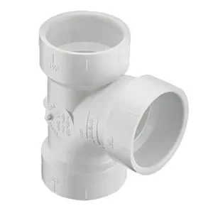 SPEARS VALVES P400-015 Sanitary Tee, Hub x Hub x Hub, 1-1/2 Inch Size, PVC | BU7HLP