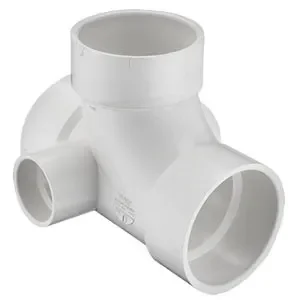 SPEARS VALVES P418-338 Dwv Sanitary Tee, With Light Right Side Inlet, 3 x 3 x 3 x 2 x 2 Size, PVC | BU7MBN