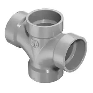 SPEARS VALVES P428-040C Double Sanitary Tee, Hub, 4 Inch Size, CPVC | BU8AKT