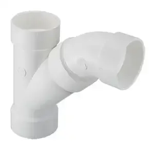 SPEARS VALVES P503-100 Drain Waste Vent Combination Wye, 1/8 Bend, 2 Piece, Hub x Hub x Hub, 10 Size, PVC | BU8AUC