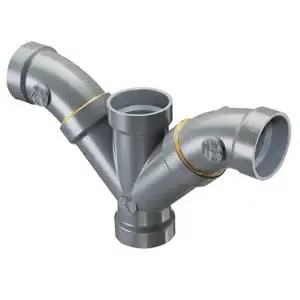 SPEARS VALVES P507-626CF Double Combination Wye, 1/8 Bend, Hub x Hub x Hub x Hub, 10 x 10 x 6 x 6 Size, CPVC | BU8AVE