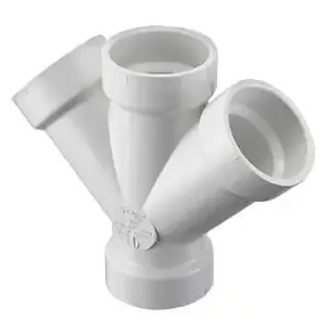 SPEARS VALVES P611-040BC Drain Waste Vent Double Wye, Hub x Hub x Hub x Hub, 4 Size, PVC | BU8AYU