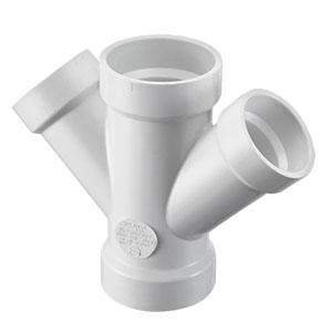 SPEARS VALVES P612-338BC Drain Waste Vent Double Wye, Hub x Hub x Hub x Hub, 3 x 3 x 2 x 2 Size, PVC | BU8AZF
