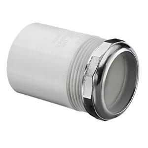 SPEARS VALVES P704X-015BC Drain Waste Vent Tailpiece Adapter, With Chrome Nut, Spigot x Slip, 1-1/2 Size, PVC | BU8BFD