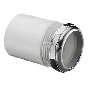 SPEARS VALVES P704X-015 Drain Waste Vent Tailpiece Adapter, With Chrome Nut, Spigot x Slip, 1-1/2 Size, PVC | BU8BEY