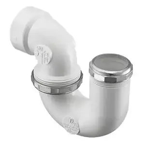 SPEARS VALVES P711X-015 Drain Waste Vent L.A. Pattern P-Trap, With Chrome Nut, Slip x Hub, 1-1/2 Size, PVC | BU8BFV