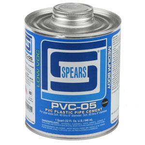 SPEARS VALVES PVC05C-010 PVC Cement, Medium Body, Clear, 1/2 Pint, PVC | BY3CWH
