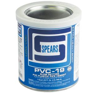 SPEARS VALVES PVC19G-030 PVC Cement, Extra Heavy Body, Gray, Quart, PVC | BY3NCJ