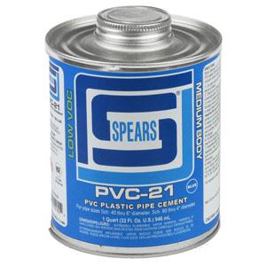 SPEARS VALVES PVC21B-005 PVC Cement, Medium Body, Blue, 1/4 Pint, PVC | BY3NCK