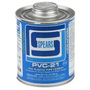 SPEARS VALVES PVC21B-005 PVC Cement, Medium Body, Blue, 1/4 Pint, PVC | BY3NCK