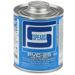 SPEARS VALVES PVC25B-040 PVC Cement, Medium Body, Aqua Blue, Gallon, PVC | BY3NCT