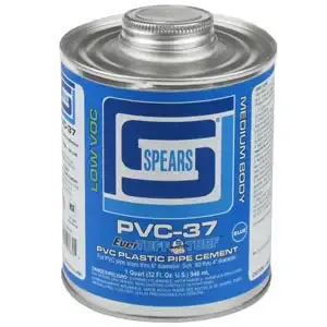 SPEARS VALVES PVC37B-020 PVC Cement, Medium Body, Aqua Blue, Pint, PVC | BY3NDE